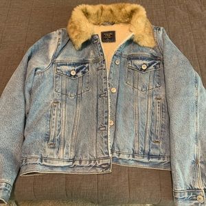 Abercrombie Sherpa-Lined Denim Trucker Jacket